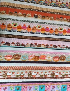 Tricoline Barrado Digital Bolos e Cupcakes 55x150cm